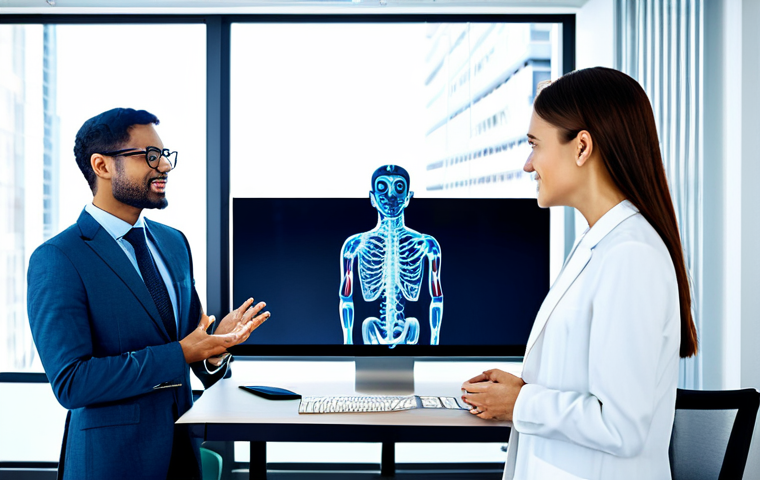 Modern Office Setting**
"A diverse team of professionals, including a psychologist, discussing AI-assisted therapy on a digital screen in a bright, modern office. Everyone is fully clothed in appropriate professional attire. The scene is collaborative and focused on ethical AI implementation. Safe for work, appropriate content, professional, perfect anatomy, natural proportions, family-friendly environment, well-lit, high-quality rendering."
**