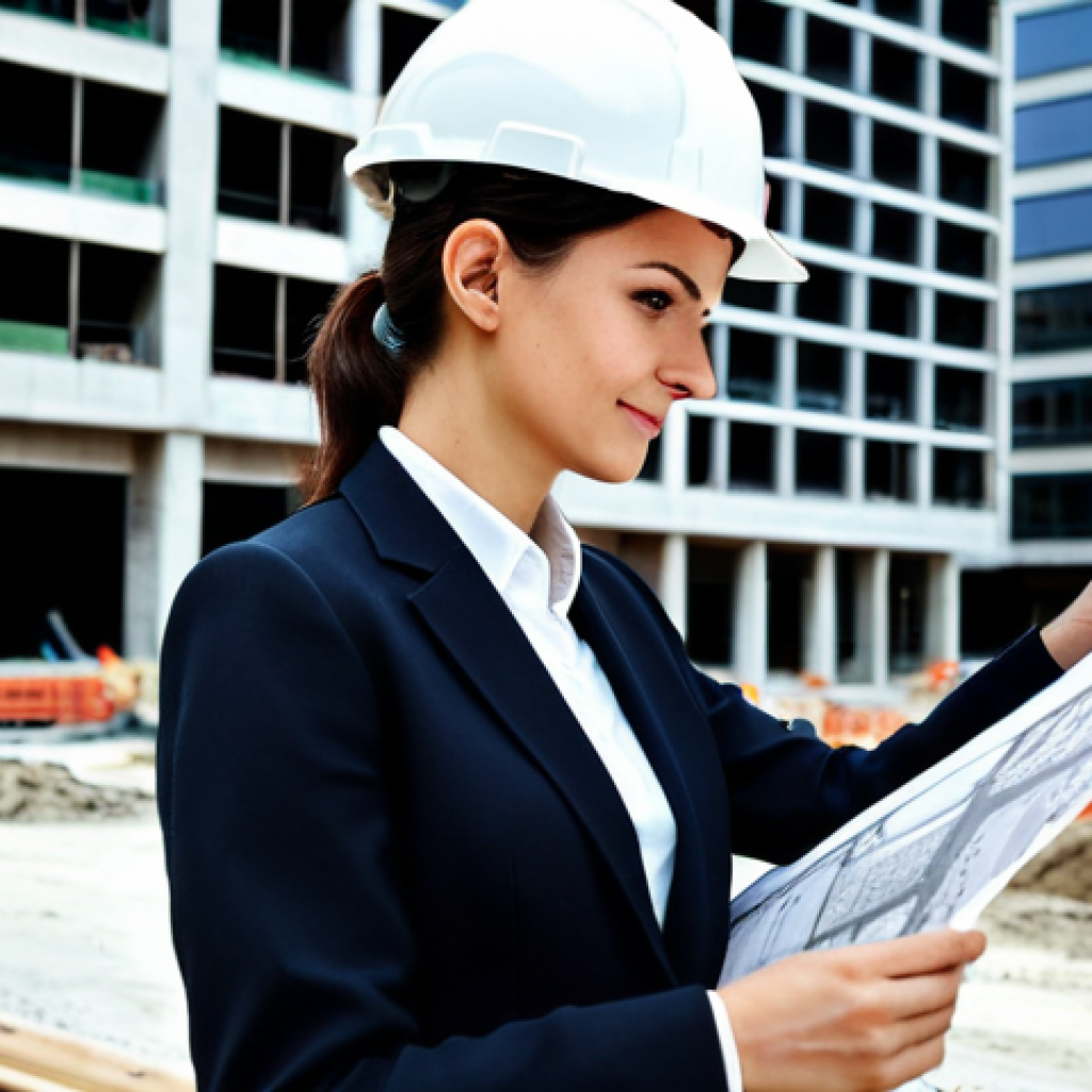 Successful Architect**
"A professional female architect in Istanbul, fully clothed in stylish but modest business attire, reviewing blueprints at a construction site with modern buildings in the background, hard hat on head, safe for work, perfect anatomy, natural pose, well-formed hands, proper finger count, professional photography, high quality, appropriate content, family-friendly."
**