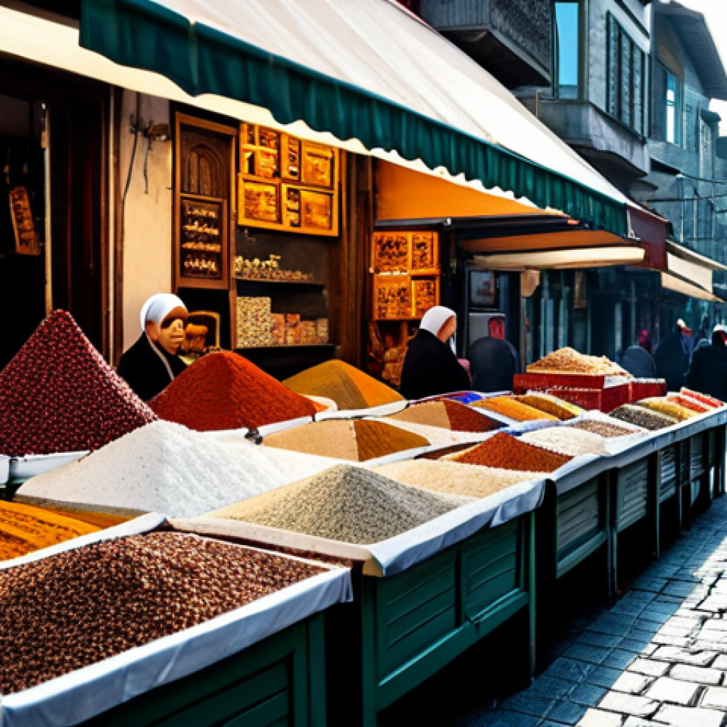 AI와 심리 치료의 혁신적 접근 방식 - **A vibrant Istanbul street scene:** A bustling market in Istanbul with vendors selling spices, Turk...